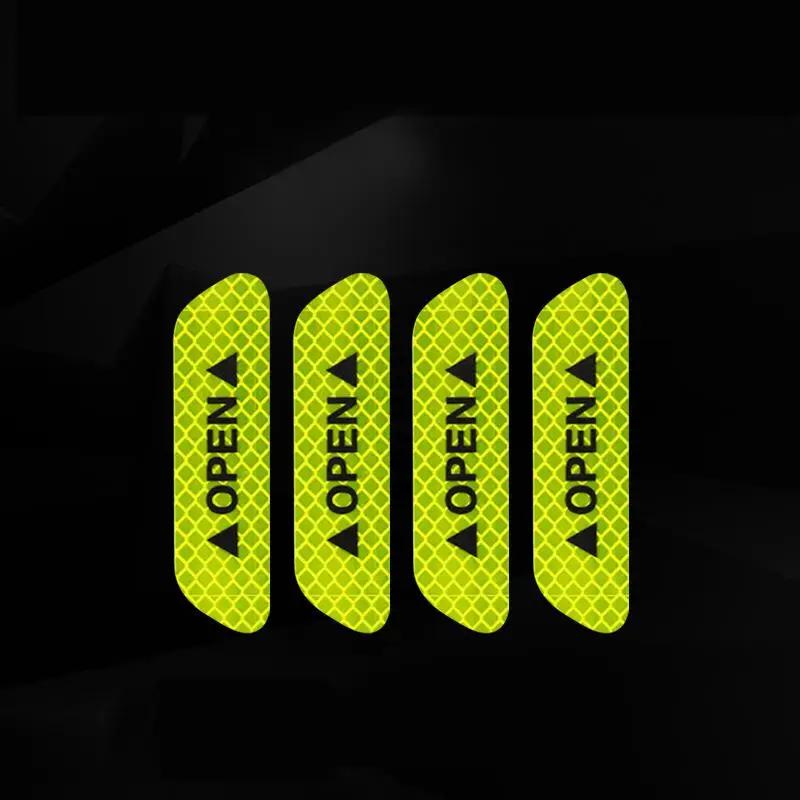 4Pcs/Set Car Door Open Stickers Reflective Tape Safety Warning Decal Supplies Car Accessories Decor