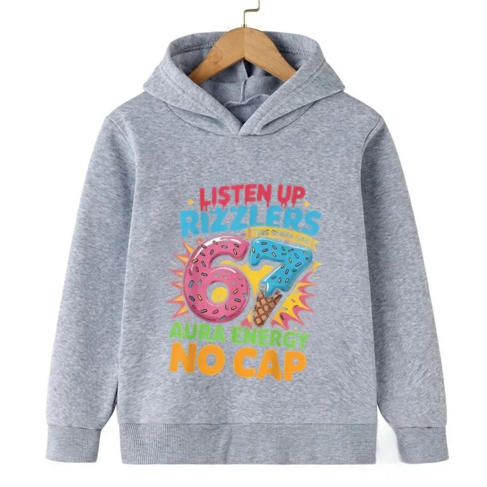 Spring Autumn 67 Children's Hoodie Kids Casual Boys Girl Pullover Fashionable and Funny Comfortable Sweatshirt Hoodies Coat