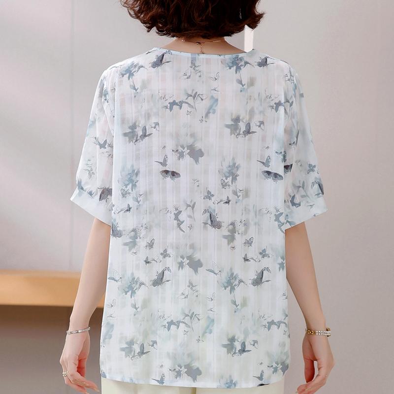 4XL-8XL Taglie Forti Bluse Eleganti da Donna Abiti Estivi Top Oversize Camicie Casual a Maniche Corte