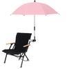Stuhlregenschirm mit Klemme 360° verstellbar Stuhlregenschirm für Strandstuhl Terrassenstuhl Campingstuhl Rosa
