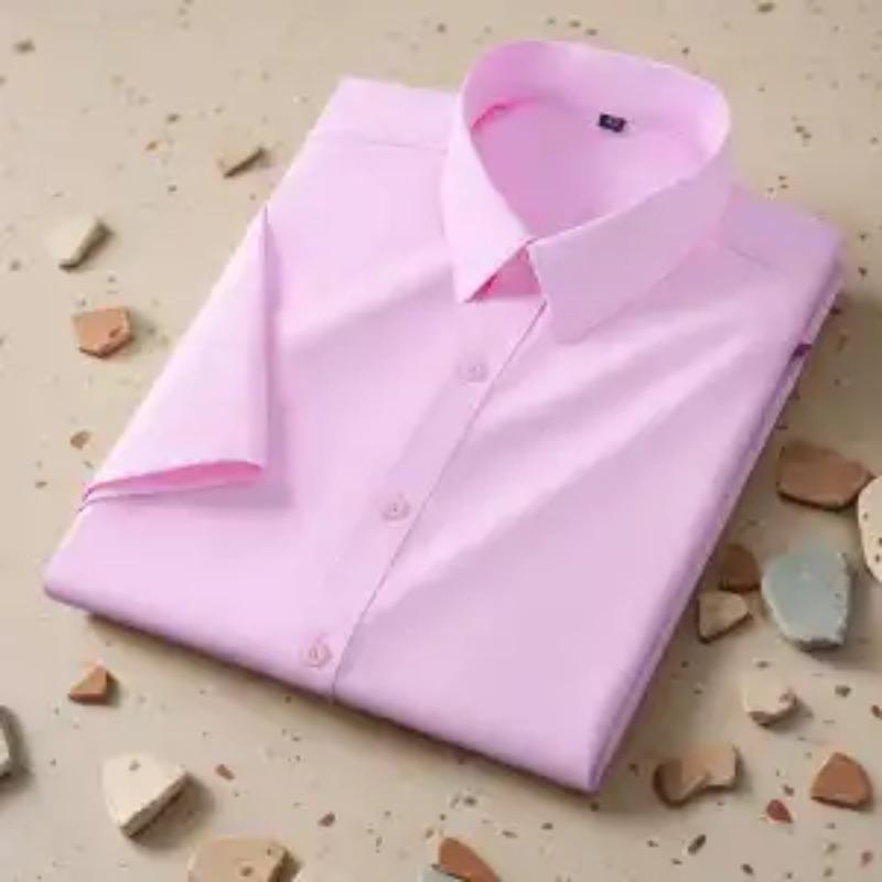 Letní pánská košile s krátkým rukávem Business Pracovní oděv Formální Elastická Nežehlivá Mačkavá Černá Bílá Košile