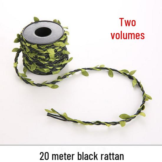 DIY Colorful Forest Style Green Rattan Leaves Hand-Woven Jute Rope for Decoration and Jewelry