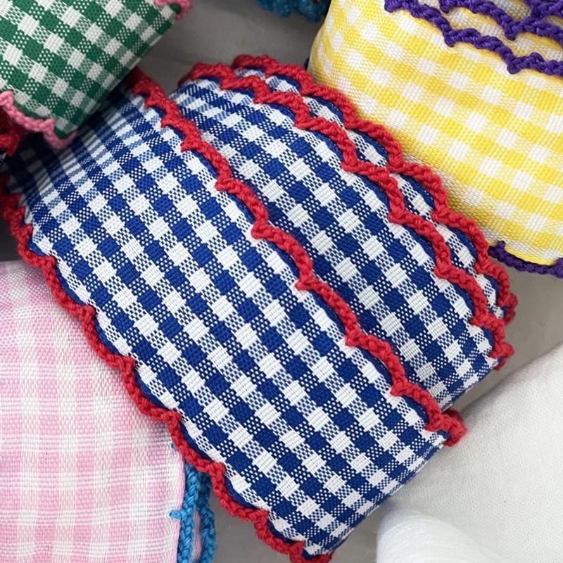 Woven Tape Hair Clips Small Squares Bow Materials Adorn DIY Color Collision Handmade Hooked Edges Headbands Decoration