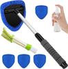 Telescopic Microfiber Car Window Cleaning Brush & Scraper