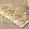 Plastic Seasoning Storage Box 3/4 Grid Salt Suger Jar Household Spice Jar  Suger