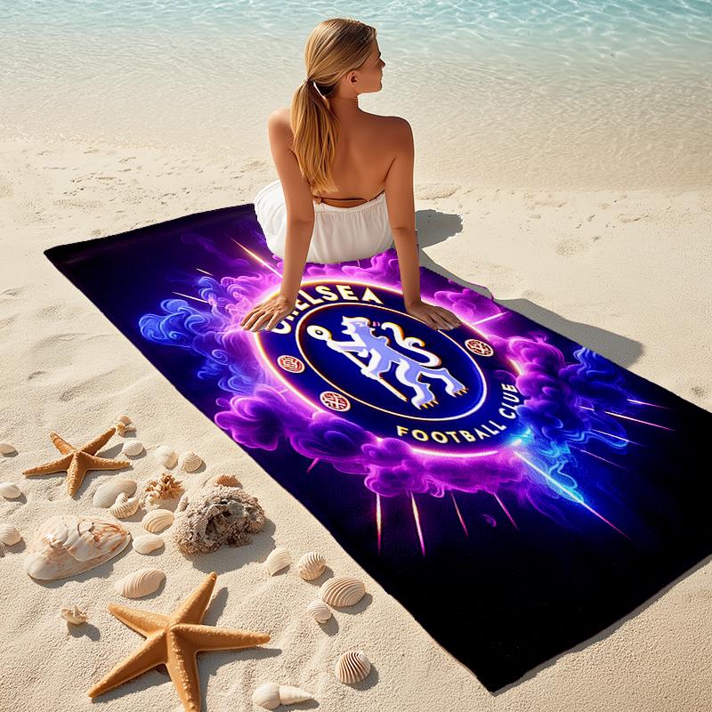 1pc C-Chelsea Beach Towel, Comfortable and Thick, and Swimming/Bath/Picnic/Camping Towel, Suitable for Seaside Beaches
