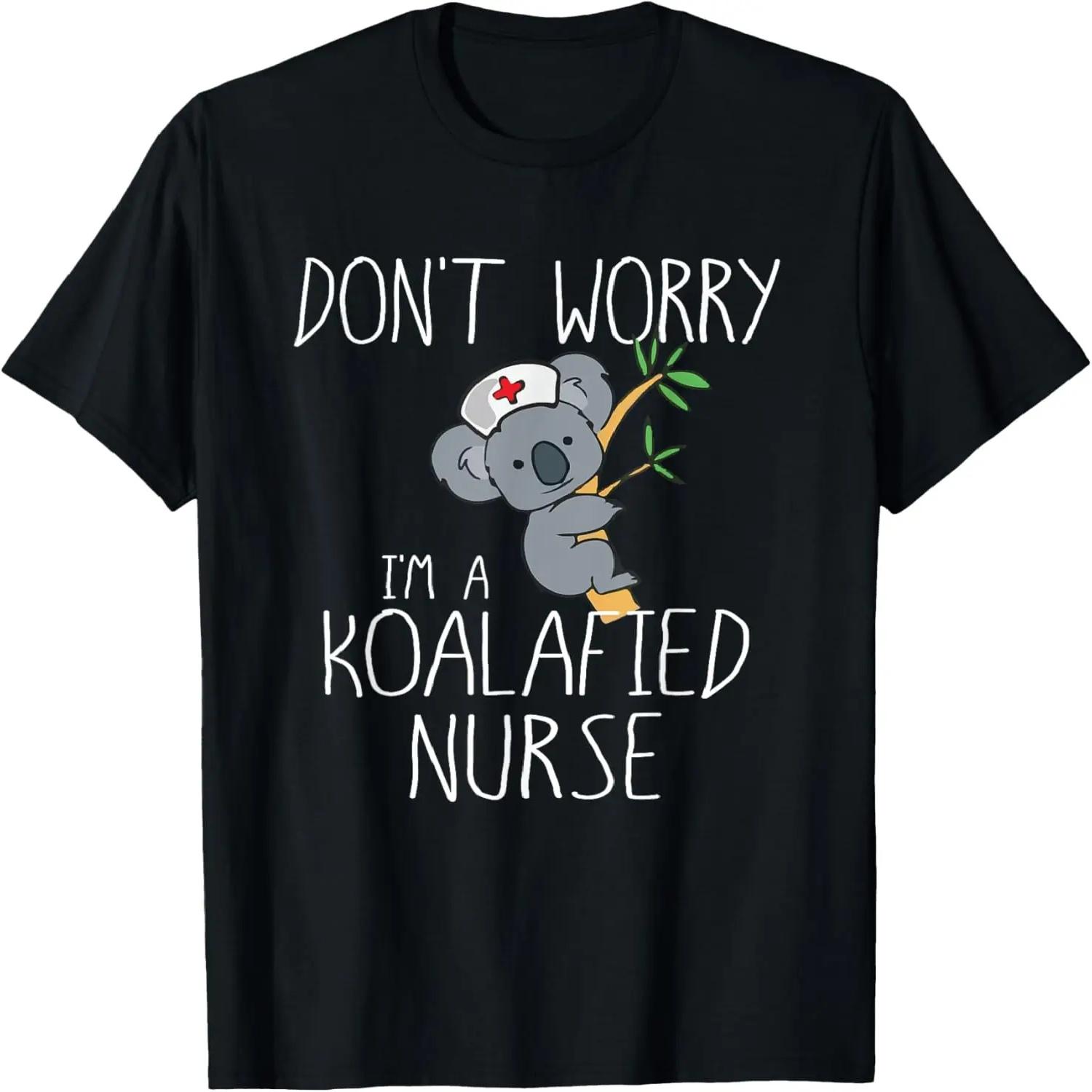 Nurse Gifts Koala Koalafied Nursing Qualified Fun T-Shirt S чёрный