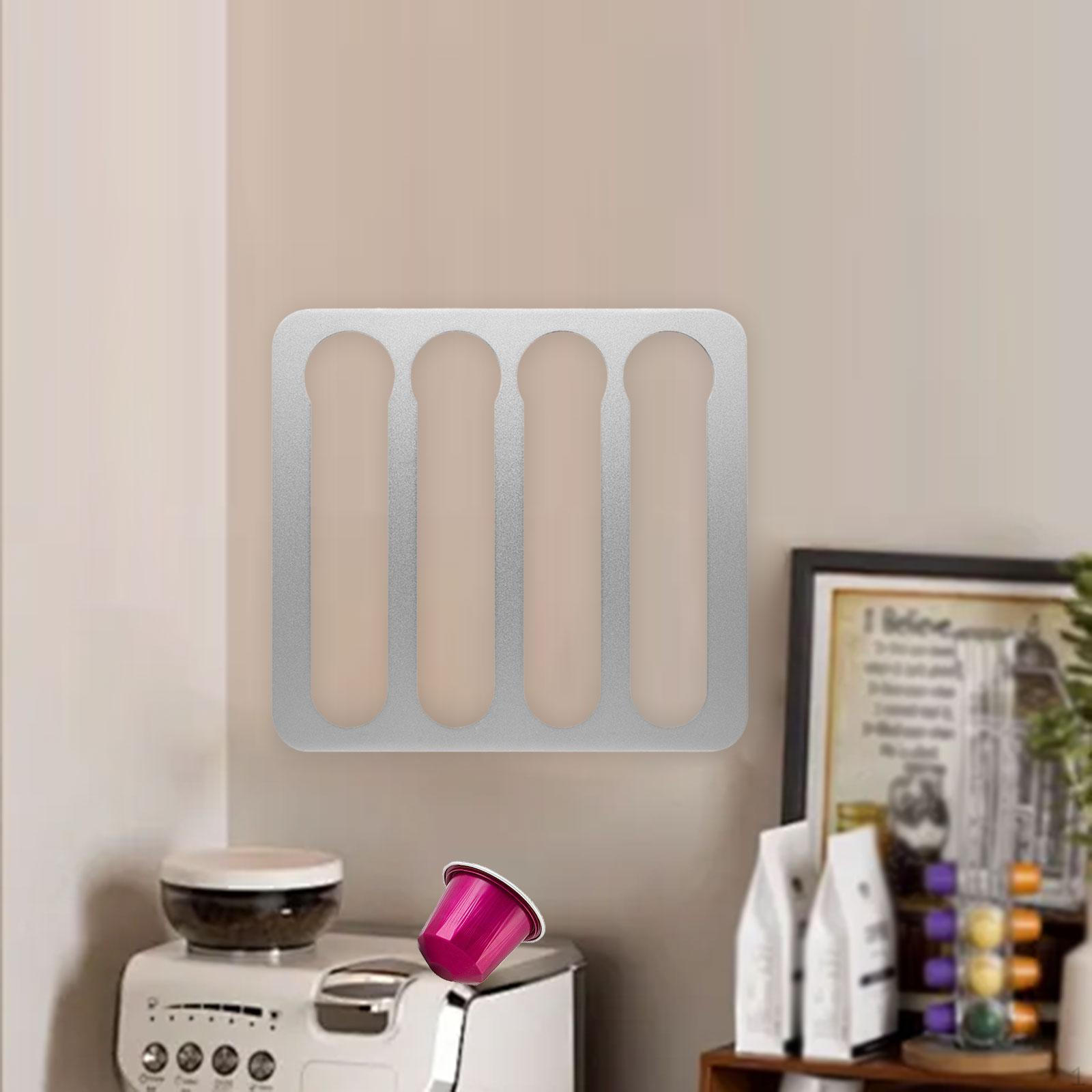 

Алюминиевый органайзер для кофейных капсул для настенного монтажа серебряный