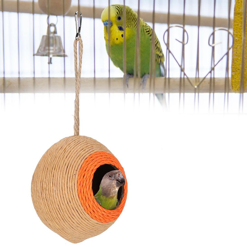 Bird"s Nest Hamster Breeding Nest Parrot Paper Rope Braided Natural Coconut Hideaway Toy