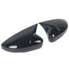 For VW Polo MK5 6R 6C 2009-2018 Side Mirror Cover Cap ABS Plastic Glossy Black/Carbon Look  Horn Style Exterior Car Accessories