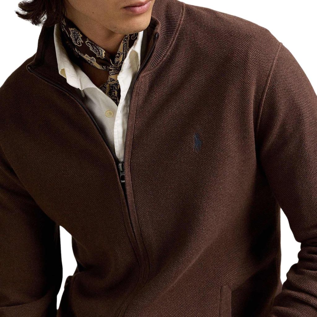 Polo Ralph Lauren FW25 Ribbed Half High Neck Zip Long Sleeve Knit Sweater Men sweater 710P07395-001