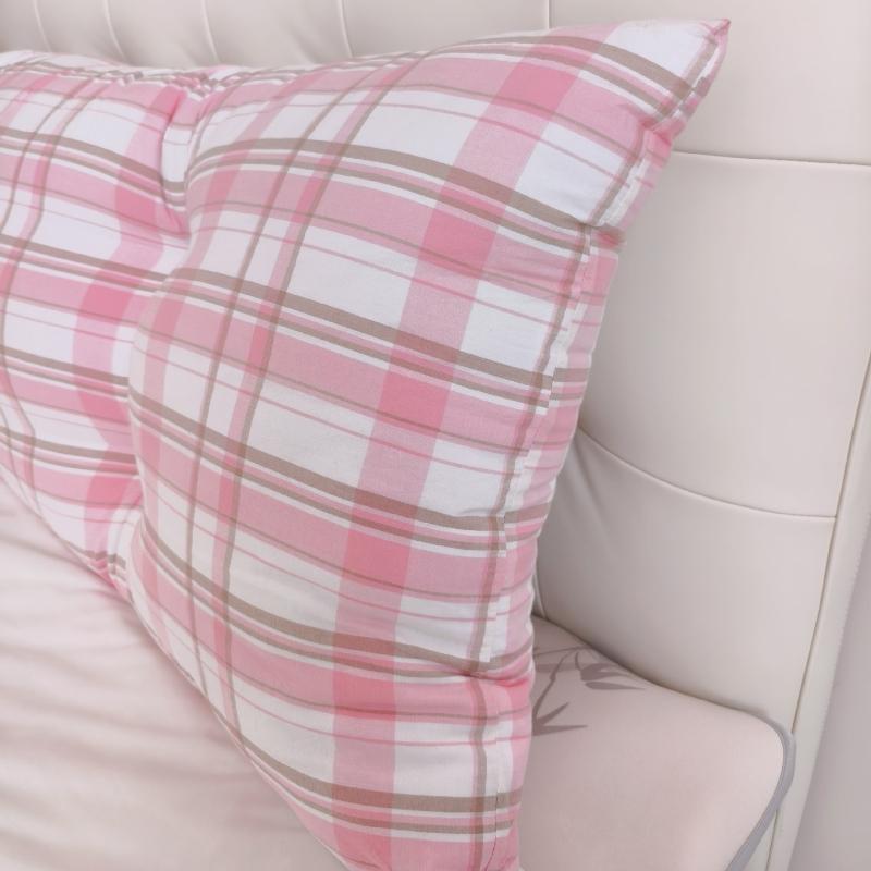 Thickened By 15cm Cute Korean Style Headboard Large Backrest Colorful Checkered Bed Cushion Soft and Skin Friendly Soft Bag Bedroom Tatami Pillow