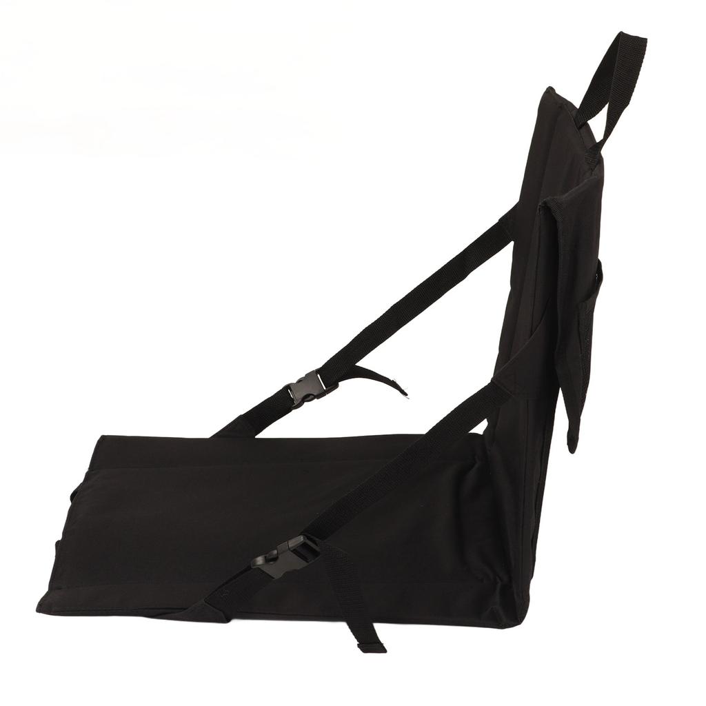 Stadion Sitzkissen Multifunktional Faltbar Tragbar Kompakt Tribünen Sitzkissen mit Netztasche für Outdoor Schwarz