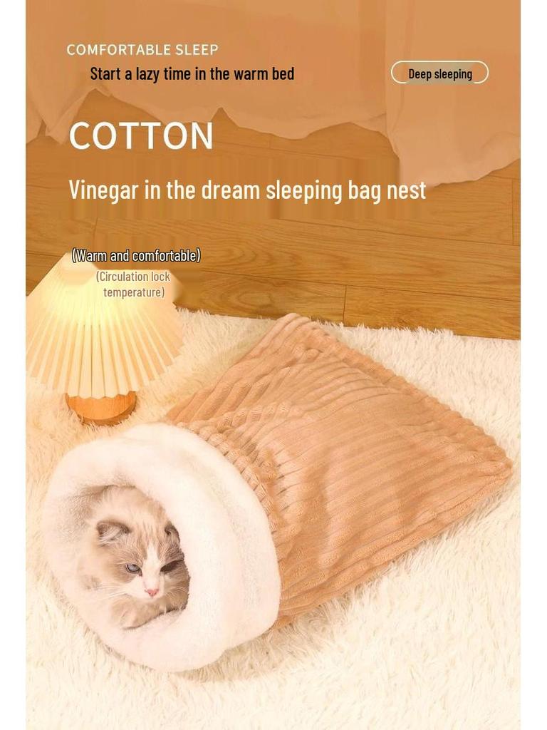 Gemütlicher Katzenschlafsack: Ganzjährige Wärme & Sicherheit