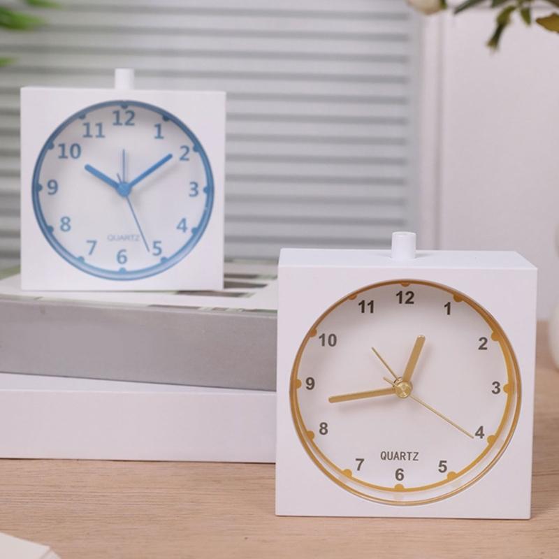 Modern Minimalists Alarm Clock with Builts In Nightlight and Quiet Movement for Home Decors Battery Operated Table Clock