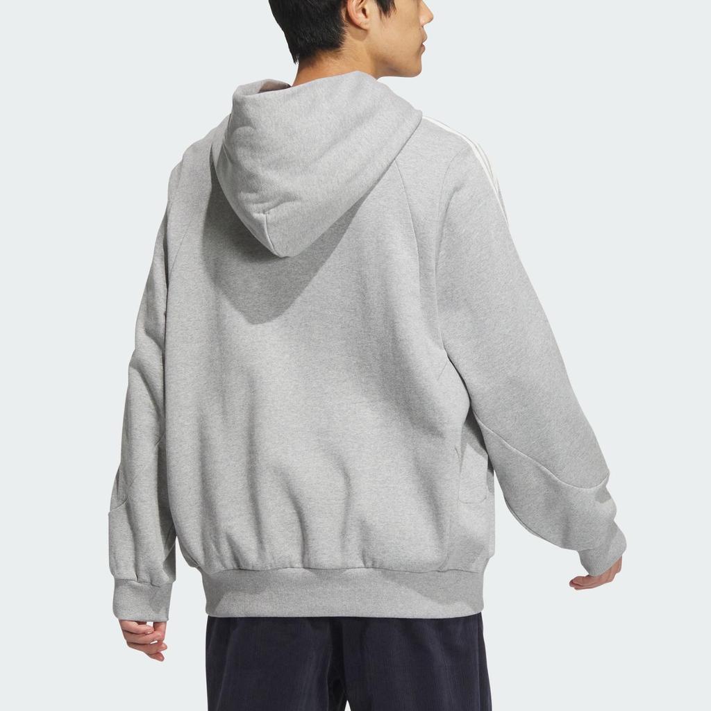 adidas FW24 Warm Series Logo Print Sports Loose Casual Hoodie Unisex Medium-Gray JI6636