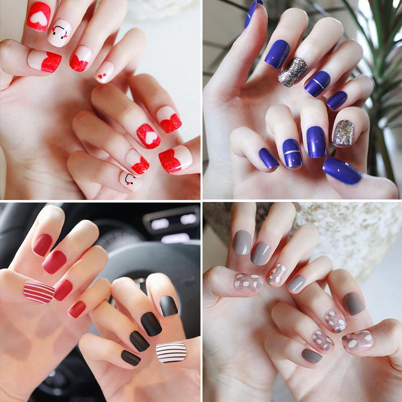 

24-Piece Press-On Manicure Set: Assorted Styles of Removable Nail Patches