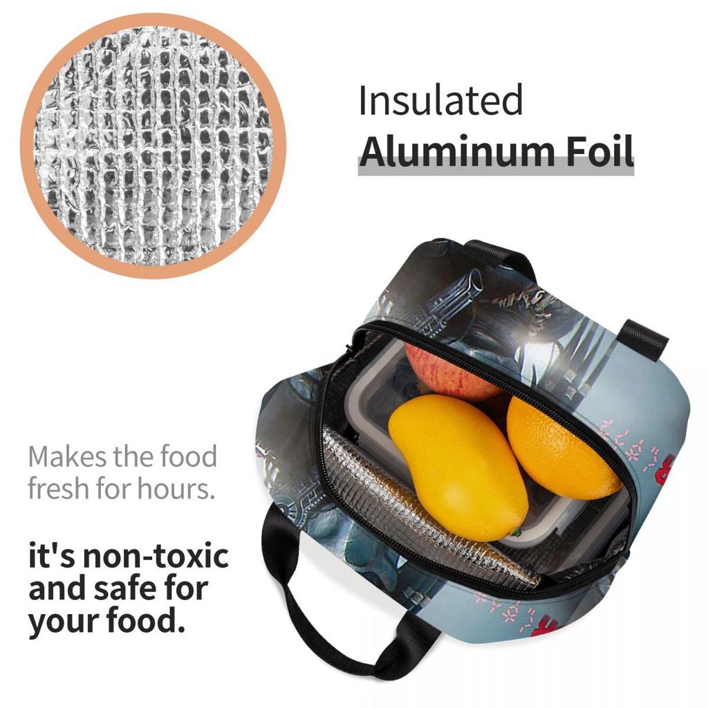 Predator Wallpaper Insulated Lunch Bag for Women Kids Portable Food Boxes Thermal Lunch Box Tote