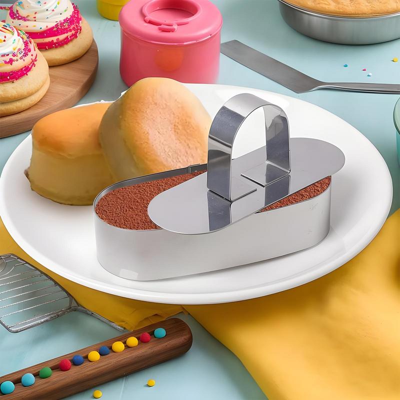Cake Ring Mold 4X Stainless Steel Cooking Rings Cake Ring Molds Food Rings Dessert Mousse Cooking Rings Pastry Mold with Pusher