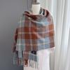 Farbiges Karomuster Quadrat Quaste Imitation Kaschmir Schal Damen Winter Warm Mode Außen Schal Schal