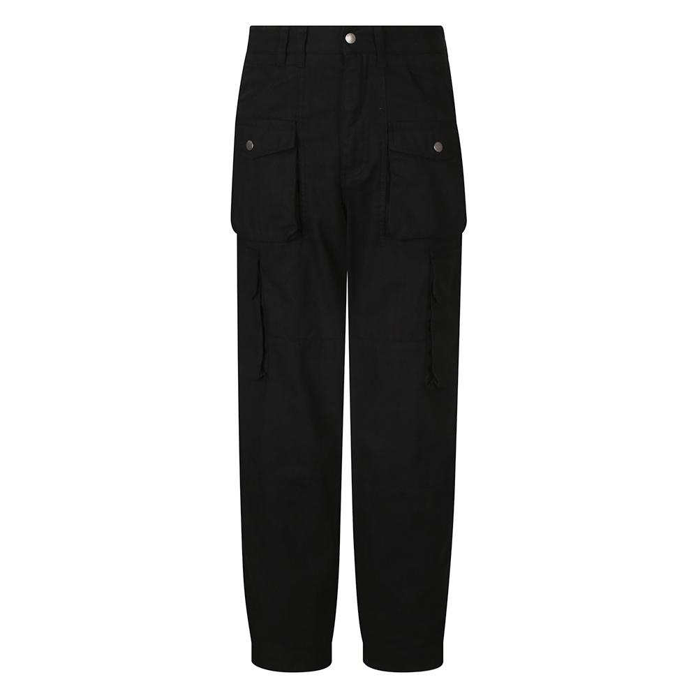 Burkeru Men'S Herringbone Multi-Pocket Cargo Pants Black