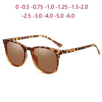 Occhiali da sole oversize con montatura leopardata per miopi con diottrie Sportivi Quadrati da vista per Unidex 0 -0.5 -0.75 A -6