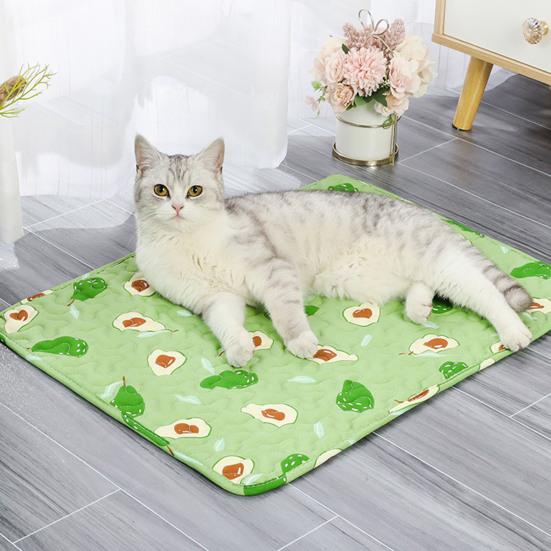 Pet Mat Cartoon Animal Printing Dog Sleeping Pad Summer Moisture-absorbing Non-Slip Cat Rest Cushion for Small Pets