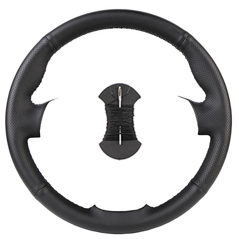 CIMF6 Custom Carbon Fiber Leather Car Steering Wheel Cover For Ford Focus 2 2005-2011 (3-Spoke) Anti-Slip Fix Worn OEM Wheel