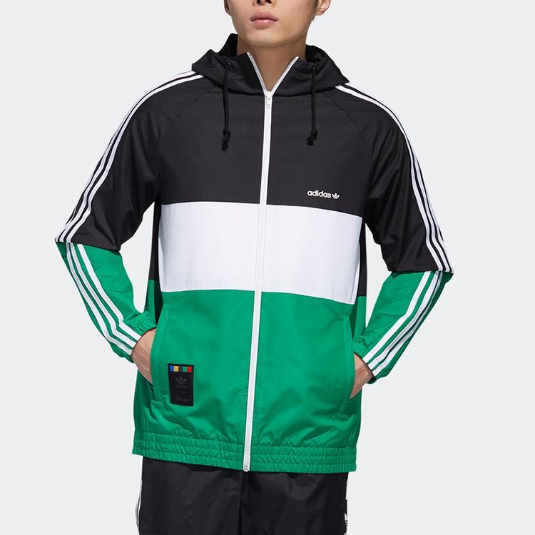 Adidas Originals Trefoil X Goofy WB Disney Casual Sport Hooded Jacket Men Outerwear Black Green GP6480