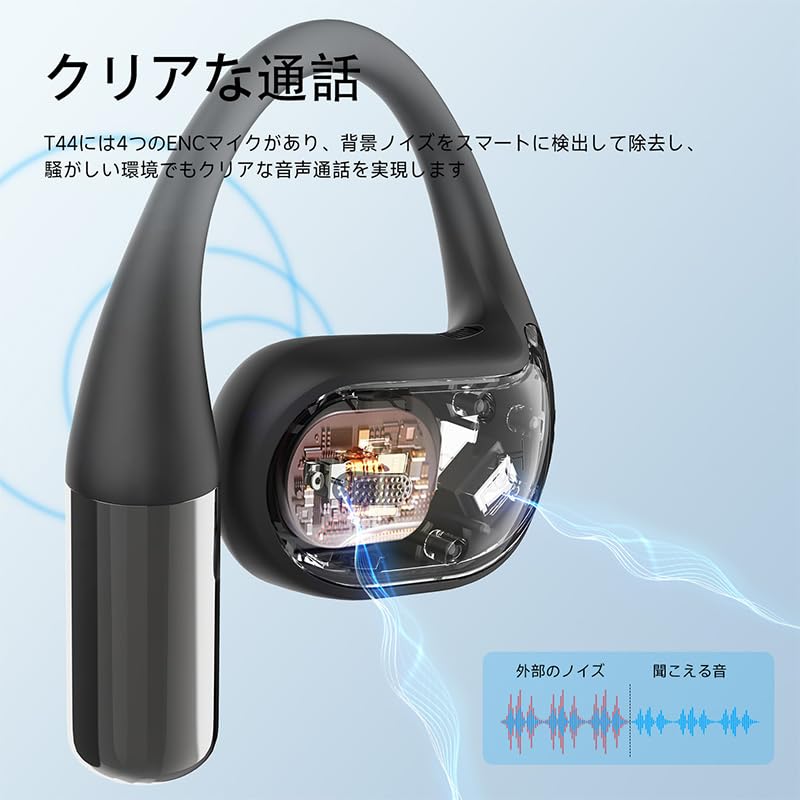 SuperEQ T44 Wireless Headphones Bluetooth 40mm Up To 40 Hours of IPX4 Touch and Fast Charging 5.3, Drivers, Playtime, 4-Mic ENC, Waterproof,