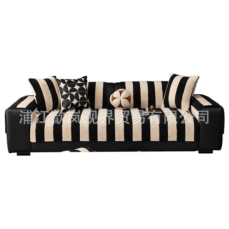 Shu Cotton Lint Sofa Cushion Winter Thickened Universal Sofa Cover Cover  Non-Slip And Anti-Cat Scratch Light Luxury