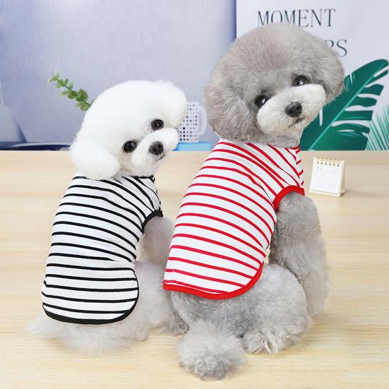 Dog Vest Stripe Design Two-legged Dog Cloth Sleeveless Soft Vest for Pet
