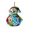 Yousheng Cute Snowman Suncatcher Acrylic Stained Glass Window Hanging Ornament for Christmas Car Indoor Outdoor Decor