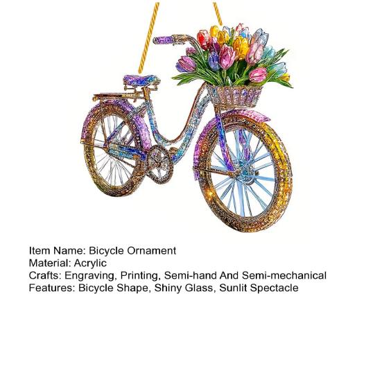 Hengende dekorasjon Livaktig design Sykkelpynt Skinnende Solfanger Fargerik Lysrefleksjon Innendørs Utendørs Dekor