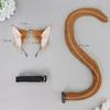 Realistic Cat Ear Headband Handmade Simulation Animal Ears New Cat Tail Set  Headwear