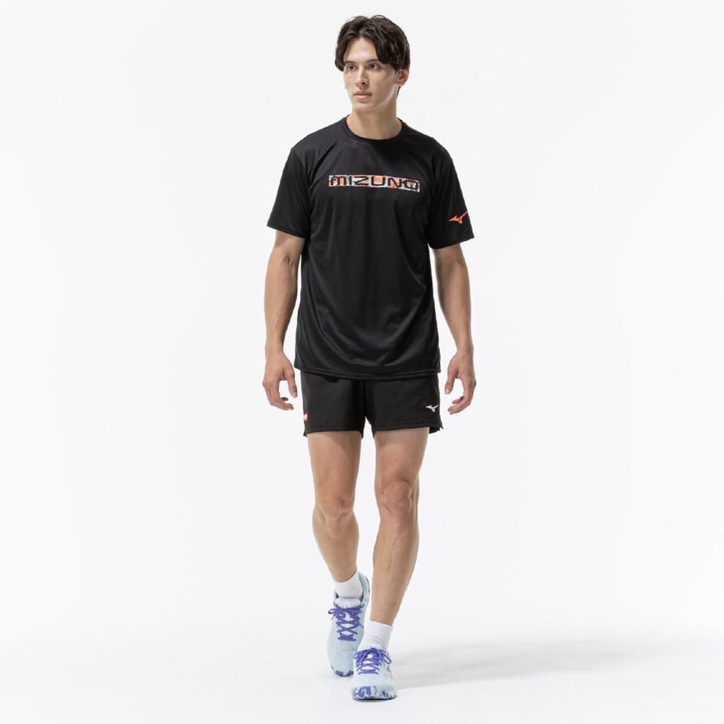 Table Tennis Wear Game 2XL [Mizuno] Shirt, Sweat-wicking, Quick-drying, 82JAD110, Unisex, Black,