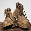 Men's Autumn/Winter Lightweight Breathable British Style High-Top Yellow Pigskin Work Boots