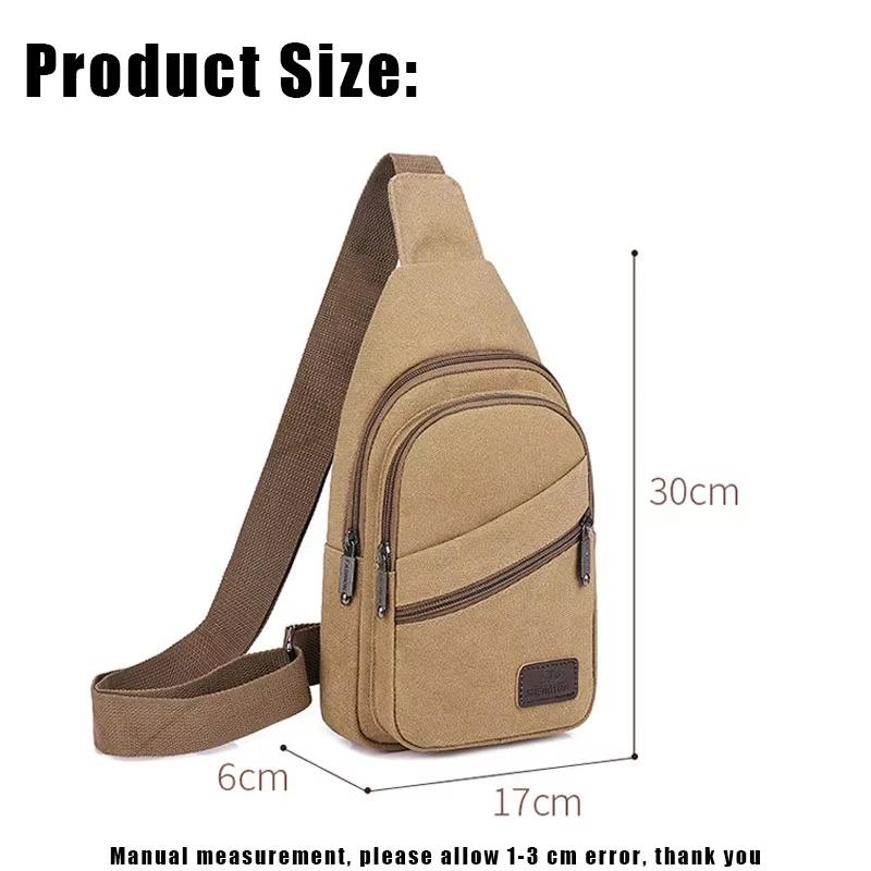 Men's Canvas Crossbody Bag Wear-Resistant Outdoor Fashion Sports Bags for Man Black Male Casual Shoulder Bag Travel Satchel