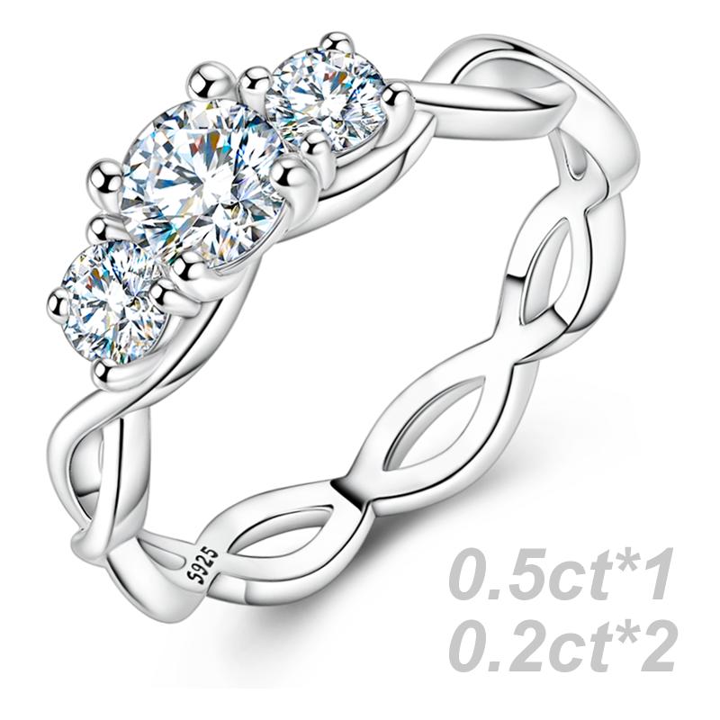 Sparking Moissanite Rings Copper Diamond Popular Brilliant Wedding Ring Women Engagement Jewellery Anniversary