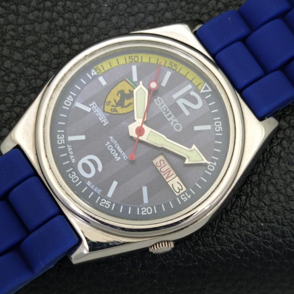 SEIKO VINTAGE AUTOMATIC 7009A JAPAN MENS FERRARI DIAL WATCH a700519-5