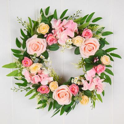 Künstliche Imitation Blume Rosenkranz Hochzeit Stuhllehnenblume Esstisch Blumenband Spiegelvorderseite Türdekoration