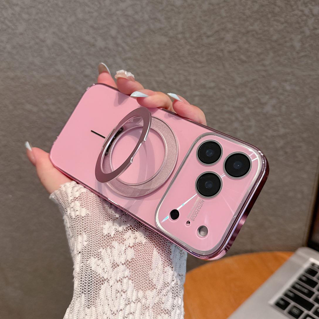 Electroplated Magnetic Rotating Phone Case for 17 Pro Max/16/15/14/13 iPhone 16 Pro Max
