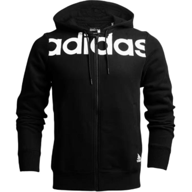Adidas Fleece Lined Hooded Knitted Fabric Fashion Jackets & Coats Men s Black AB6063 L(180/100A)