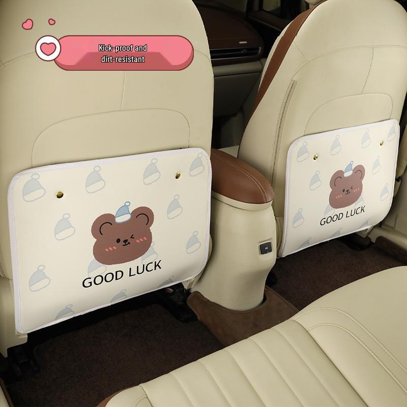 Upgraded Car Kick Mat & Back Seat Organizer for Child Seats