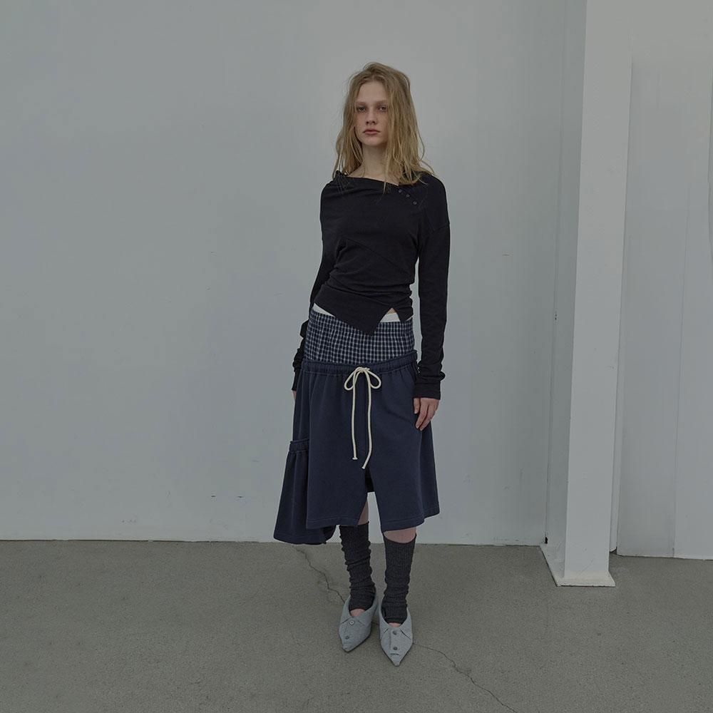 Lcdc Tm Checkmix Jersey Skirt (Navy)