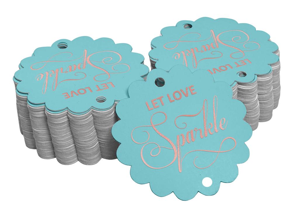 Inkdotpot 100 Pack Let Love Sparkle Wedding Favor Paper Tags Craft Real Gold Foil Hang