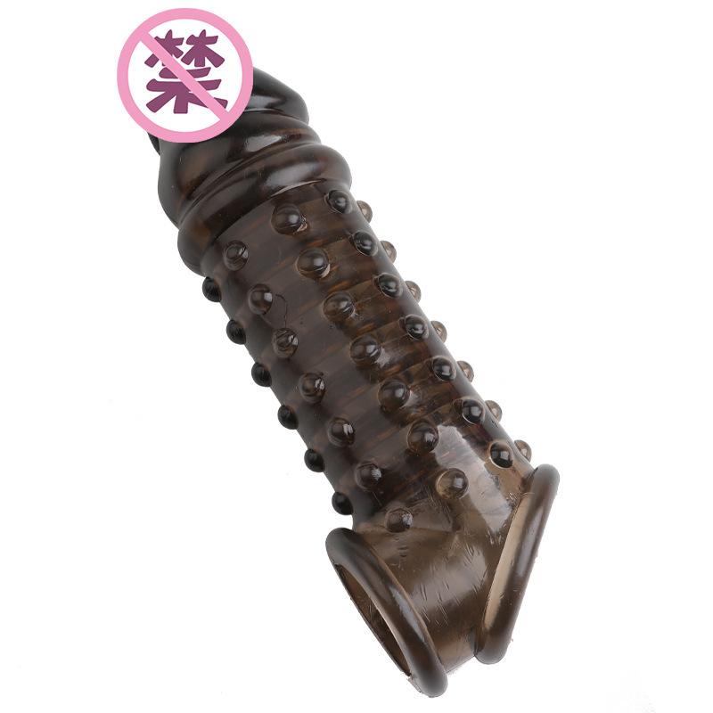 Penis Extender Cock Rings Reusable Delay Ejaculation Penis Condoms Dick Sleeve Silicone Glans Cover Enlargement Sex Toys For Men
