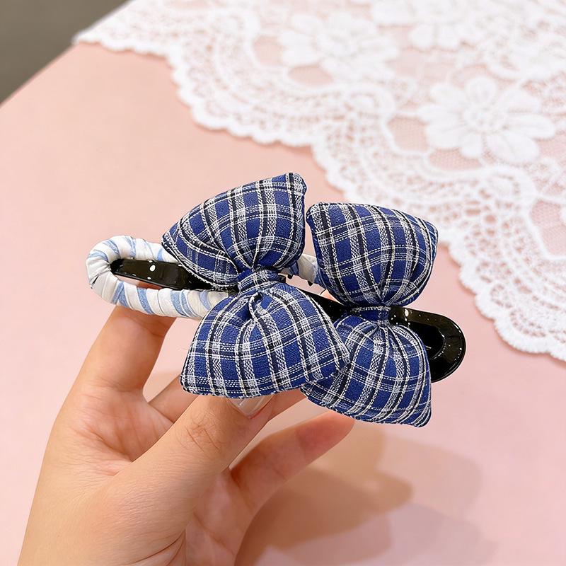 Korean Plaid Bow Hair Clip 2025: Elegant Headwear for Women
