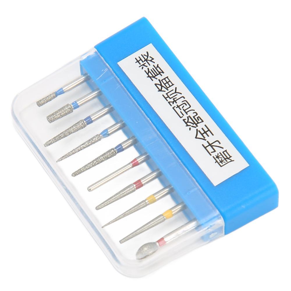 10pcs/Set High Speed Dental Burs Drill Grinding Polishing Drill Set Metal Burs Drill Dental Clinic