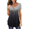 Women Round Neck Print Loose Casual Short Sleeve T-Shirt Tops